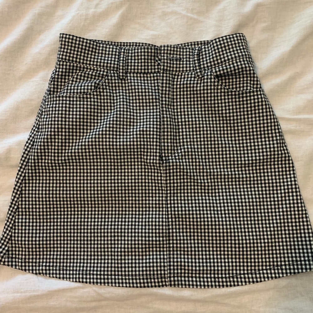 John Galt Gingham Mini Skirt